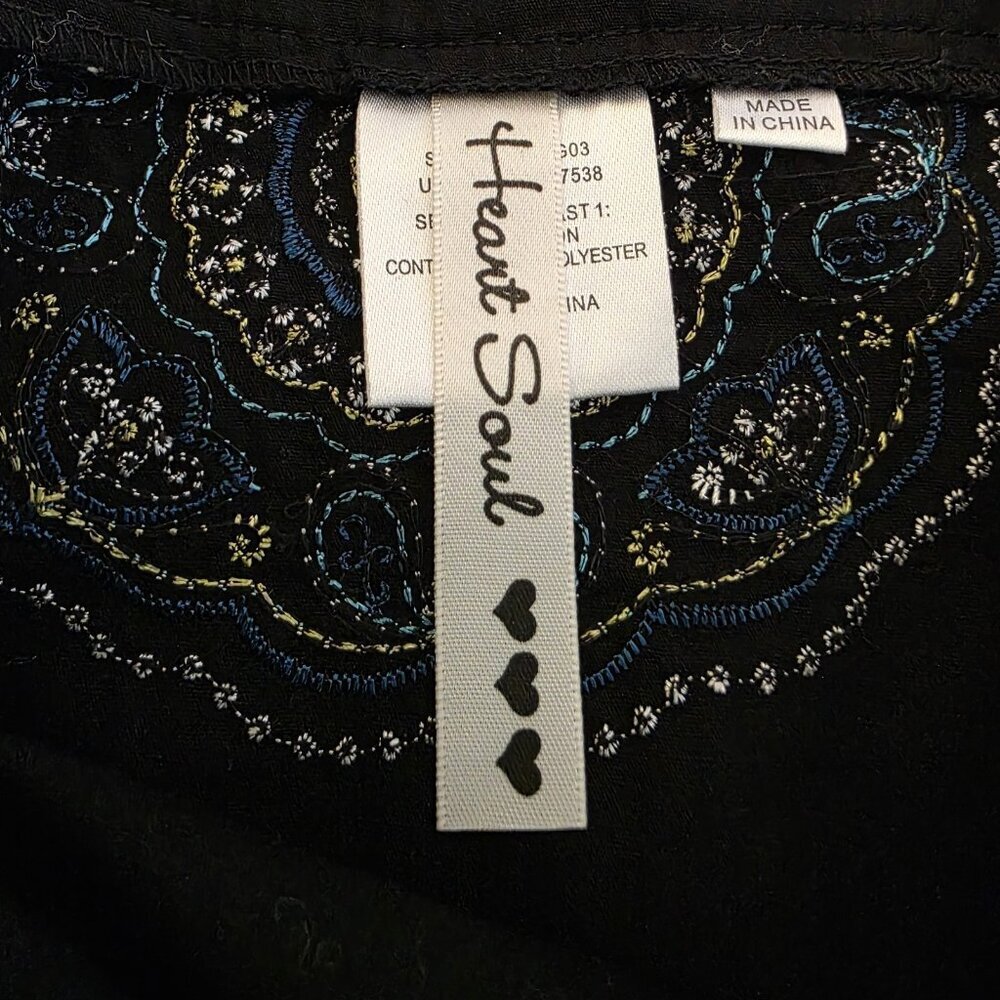 HEART SOUL Embroidered Cotton Wrap Skirt - Boho Medallion Festival Chic 3/S - Picture 5 of 12